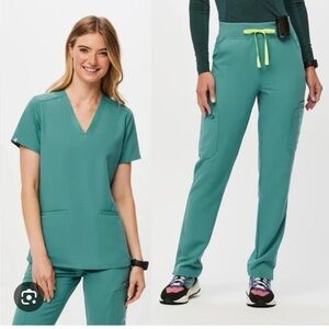 Figs yola high waisted skinny scrub pant Catus like new discontinued shade